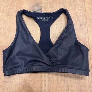 BEYOND YOGA Shimmery Blue Sports Bra